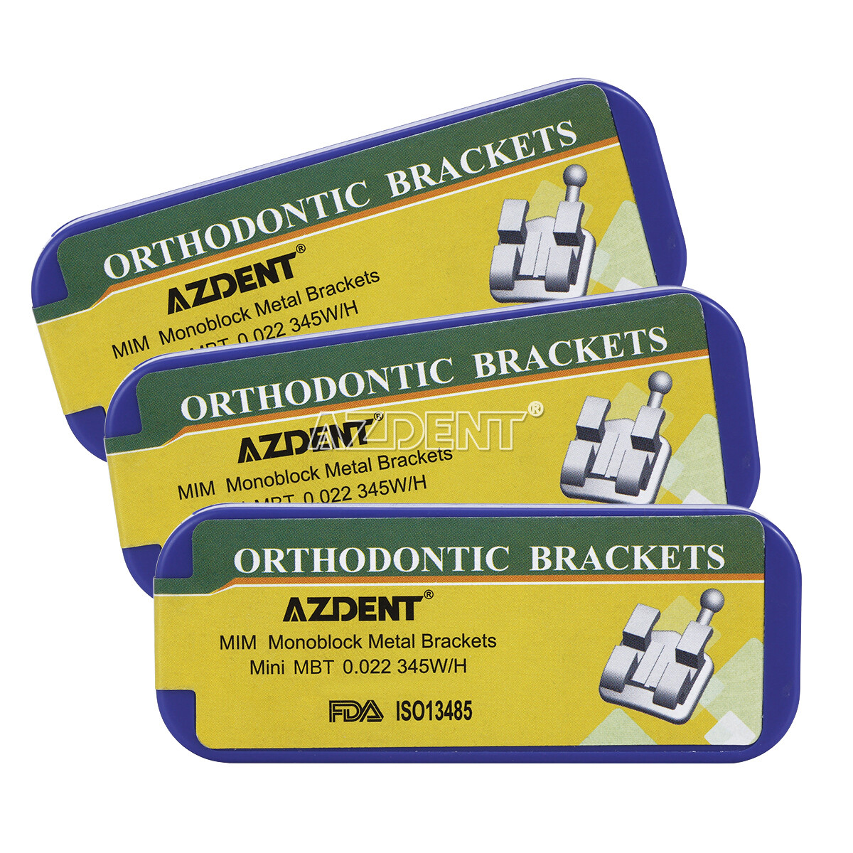 AZDENT Dental Orthodontic C3 MIM Bracket Braces Mini Roth MBT .022 Hooks 345