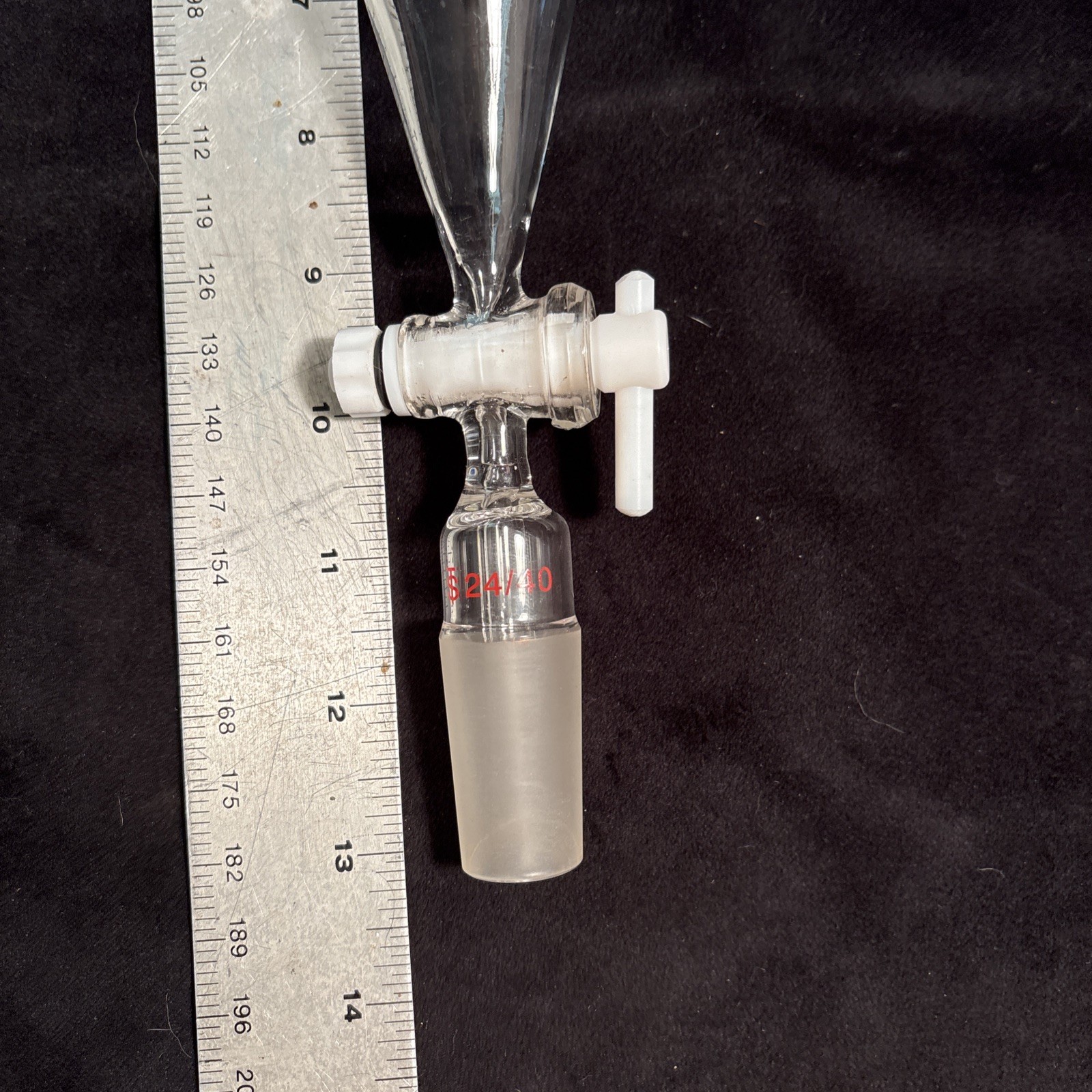 Lab glass separatory funnel 250ml separating funnel W 24/40 Unused Freeship!