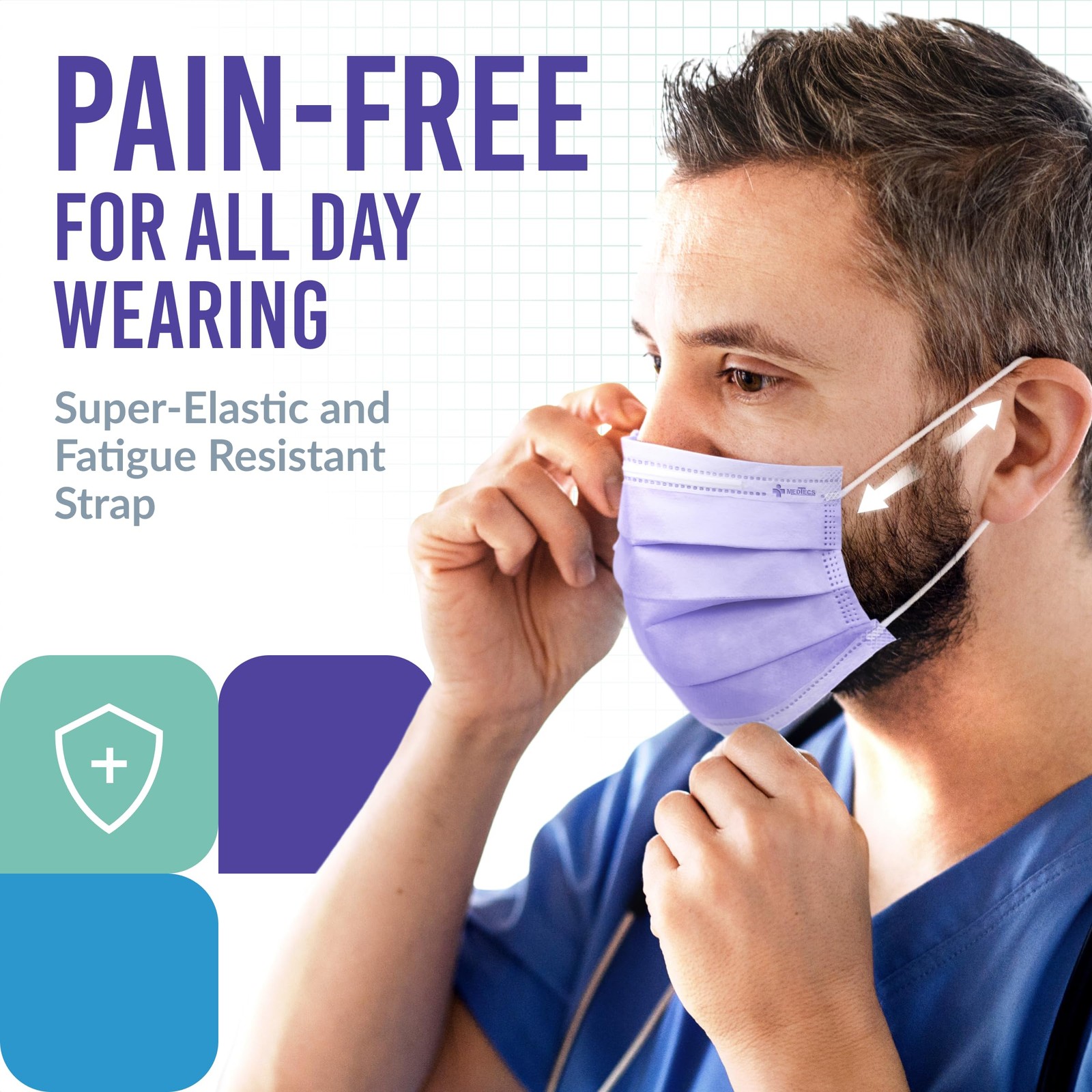 Medtecs Face Mask Disposable – Available in 50 & Adult – 50PC, 05. Purple