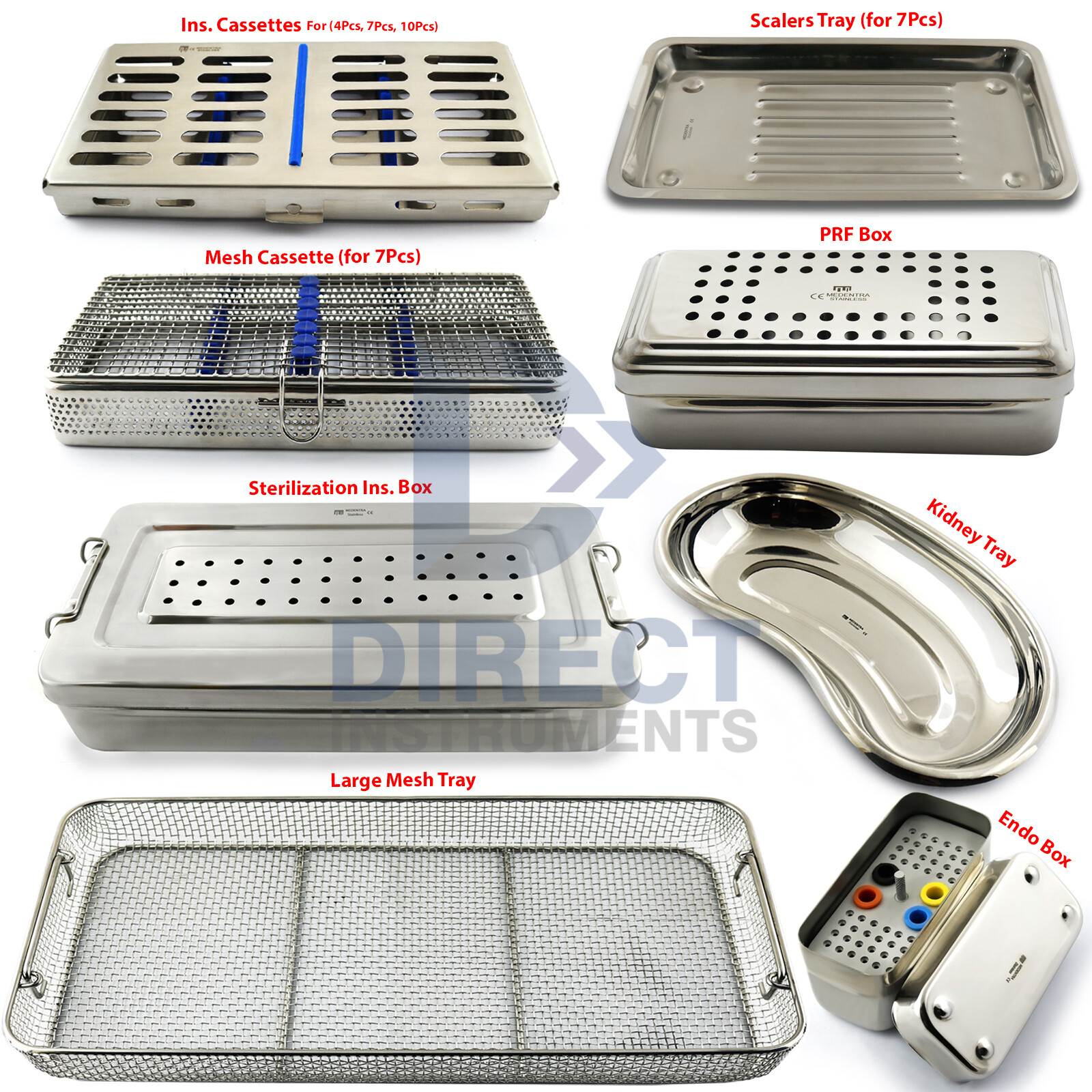 MEDENTRA Surgical Dental Instruments Cassette Tray Sterilization Box Medical