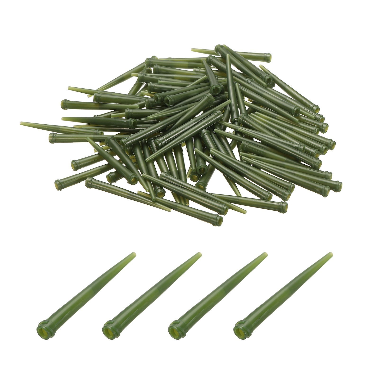 100pcs 14G 2.36″ Plastic Blunt Tip Tapered Dispensing Needle for Glue, Olive