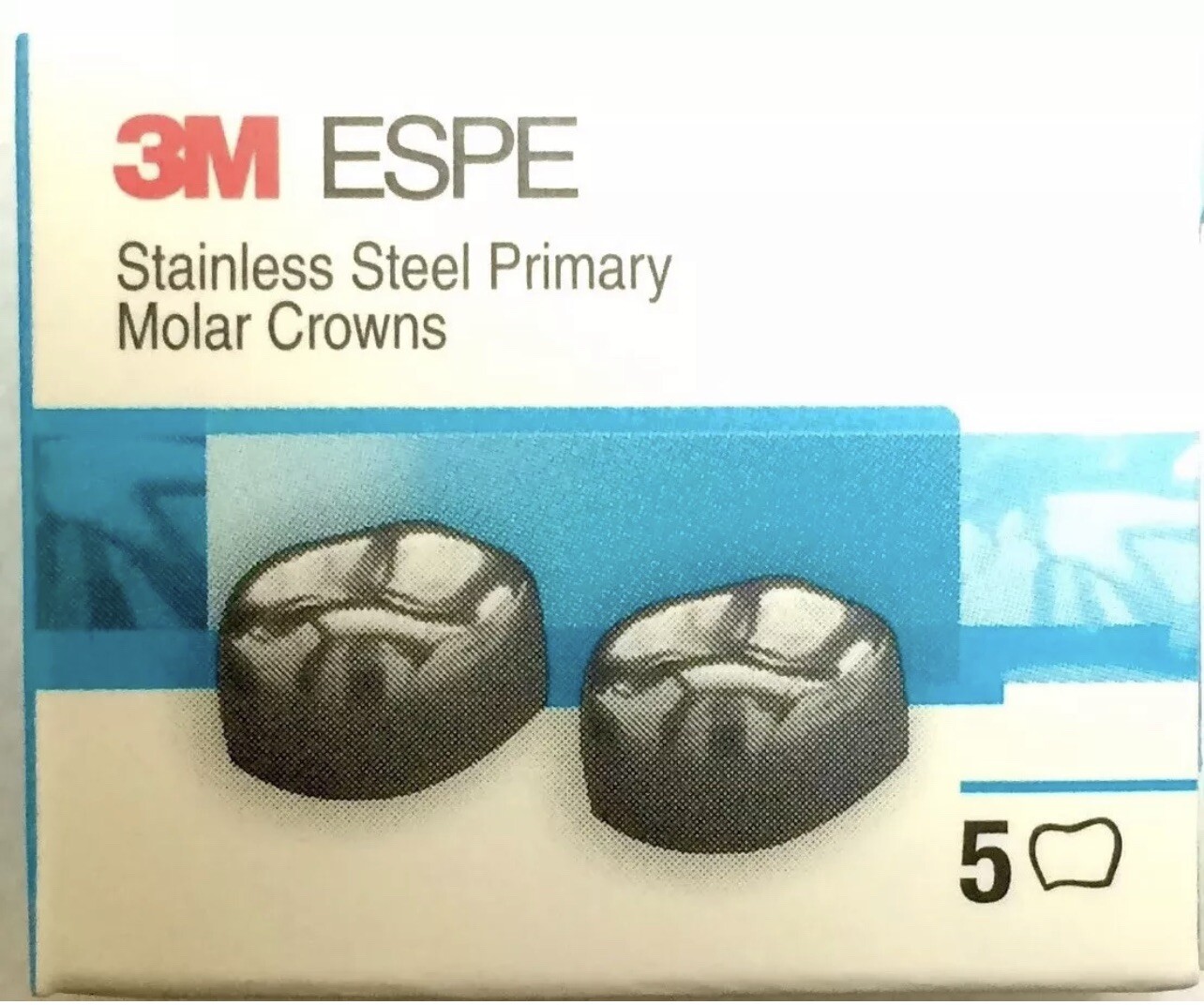 3M ESPE DUR7 Upper Right 1st Primary Molar Stainless Steel Crown Form 5/BX