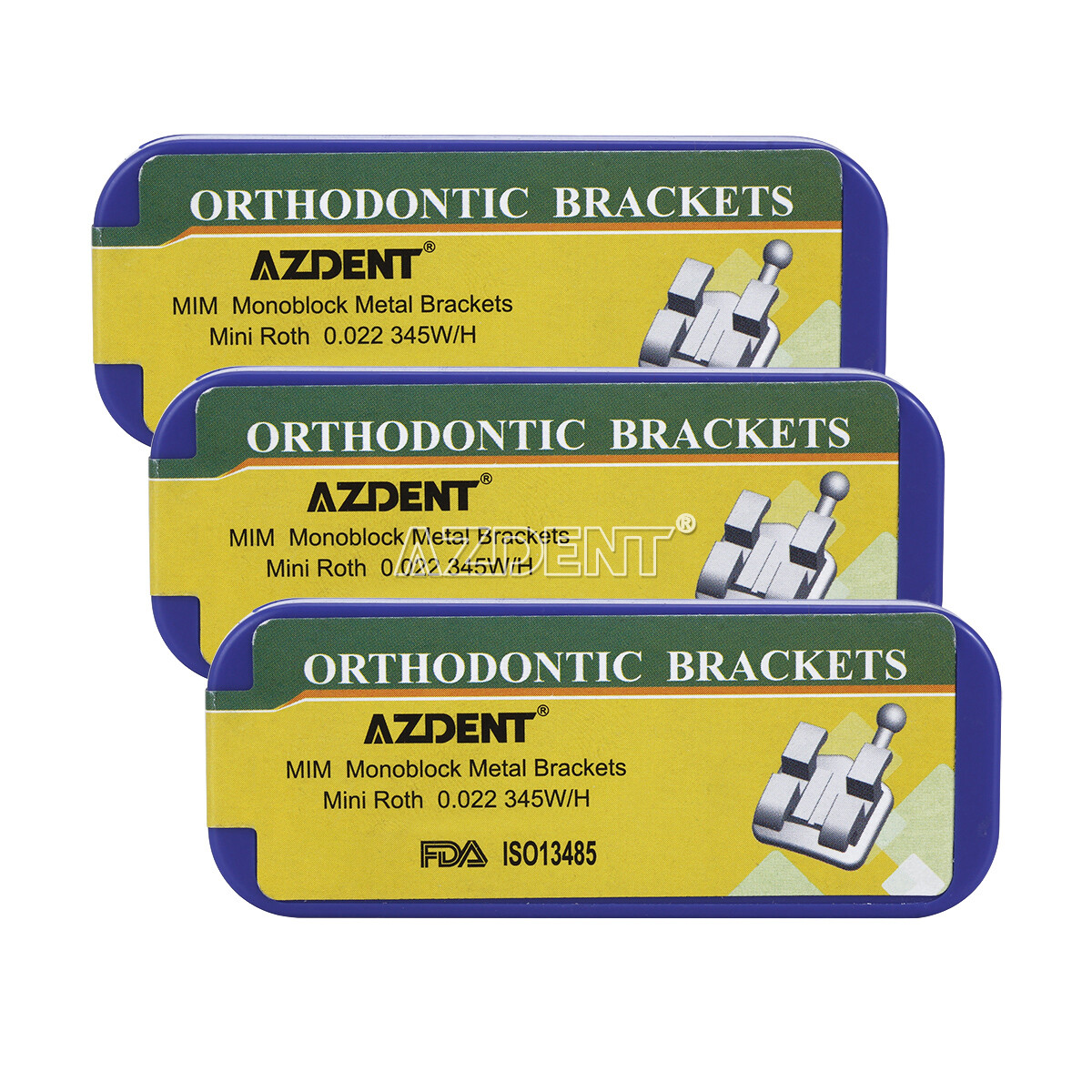 Dental Orthotic MIM Monoblock Metal Bracket Braces Mini Roth / MBT.022 Hooks 345