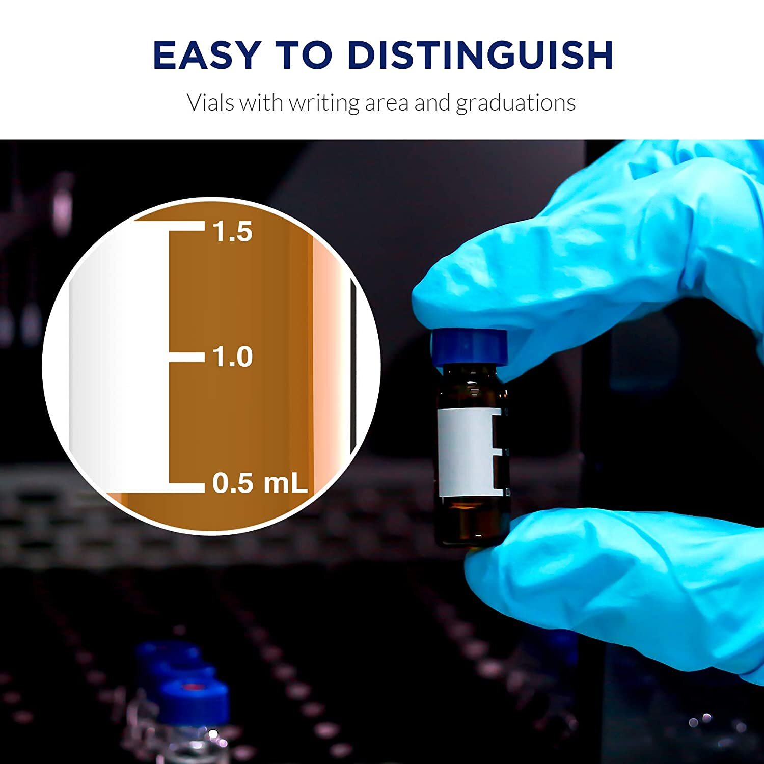1000x Lab 2ml 9-425 Autosampler Glass Amber/Clear Vials Screw Cap PTFE Silicone