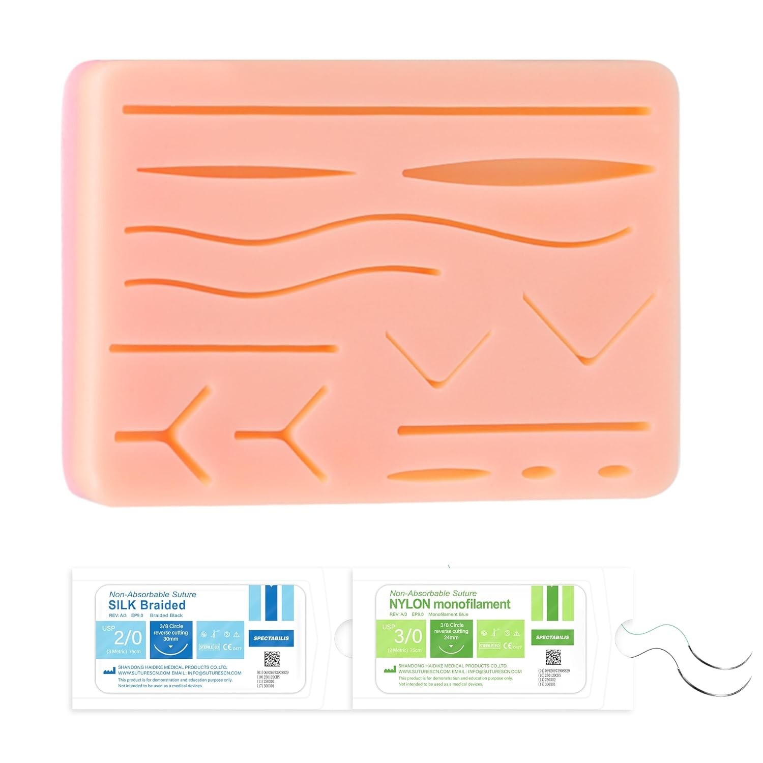 Kit de práctica de sutura para estudiantes de medicina, almohadilla de silicona