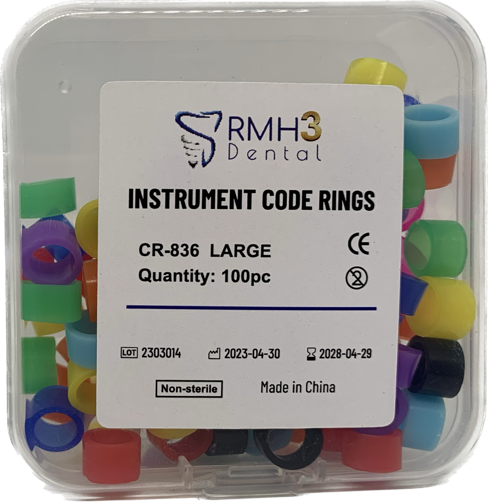RMH3 Dental Instrument Code Rings Large 100pc/pk