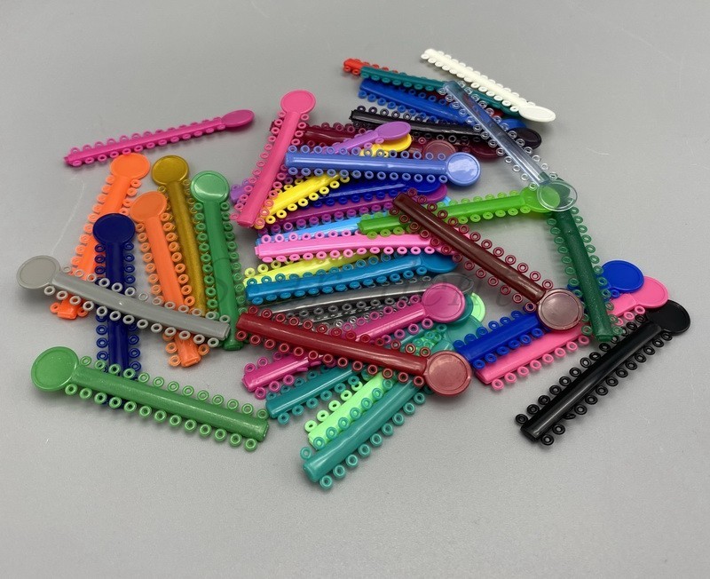 Dental Orthodontic Elastic Ligature Rubber Ties Bands Braces Single/Double Color