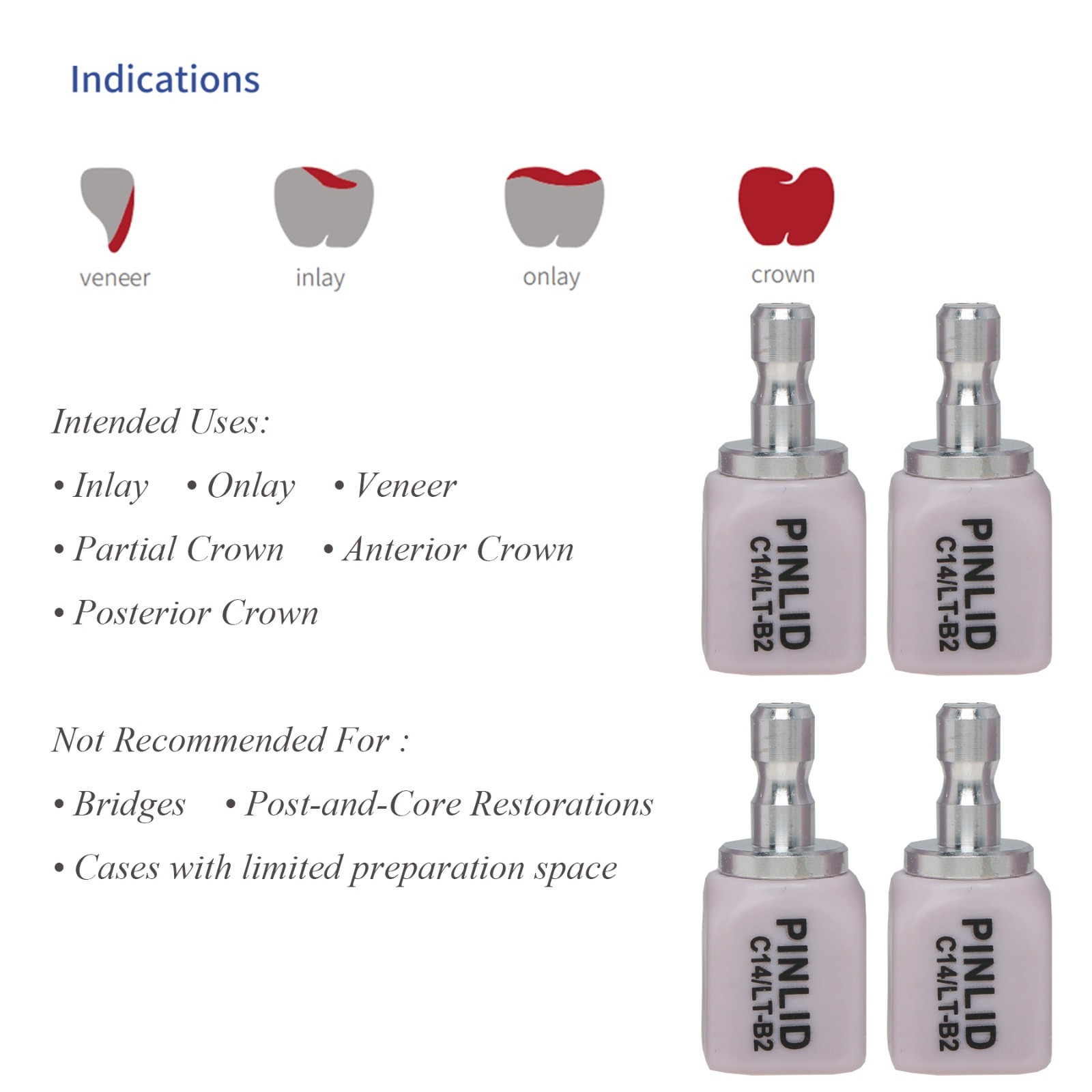 Dental Emax CAD/CAM CEREC Milling Blocks Ceramic Blocks Lithium Disilicate C14
