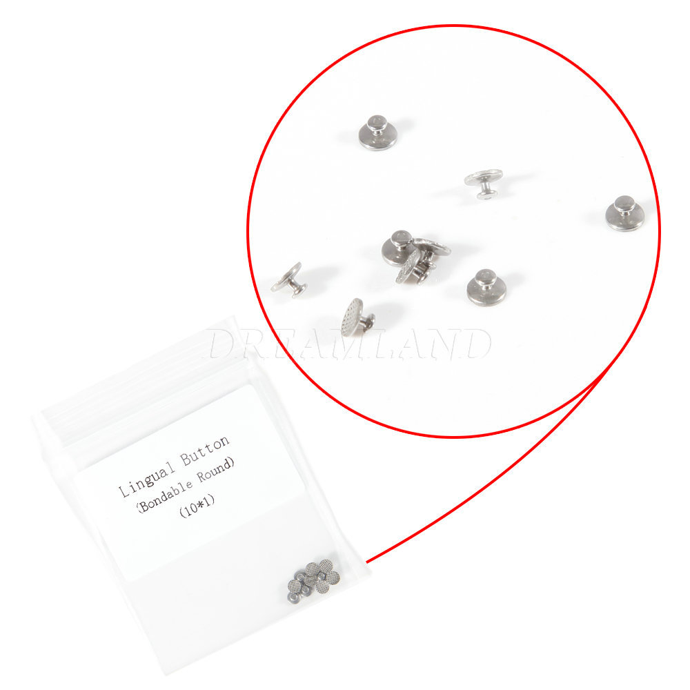 Orthodontic Dental Ortho Lingual Buttons Bondable Round Mesh Base Monoblock New