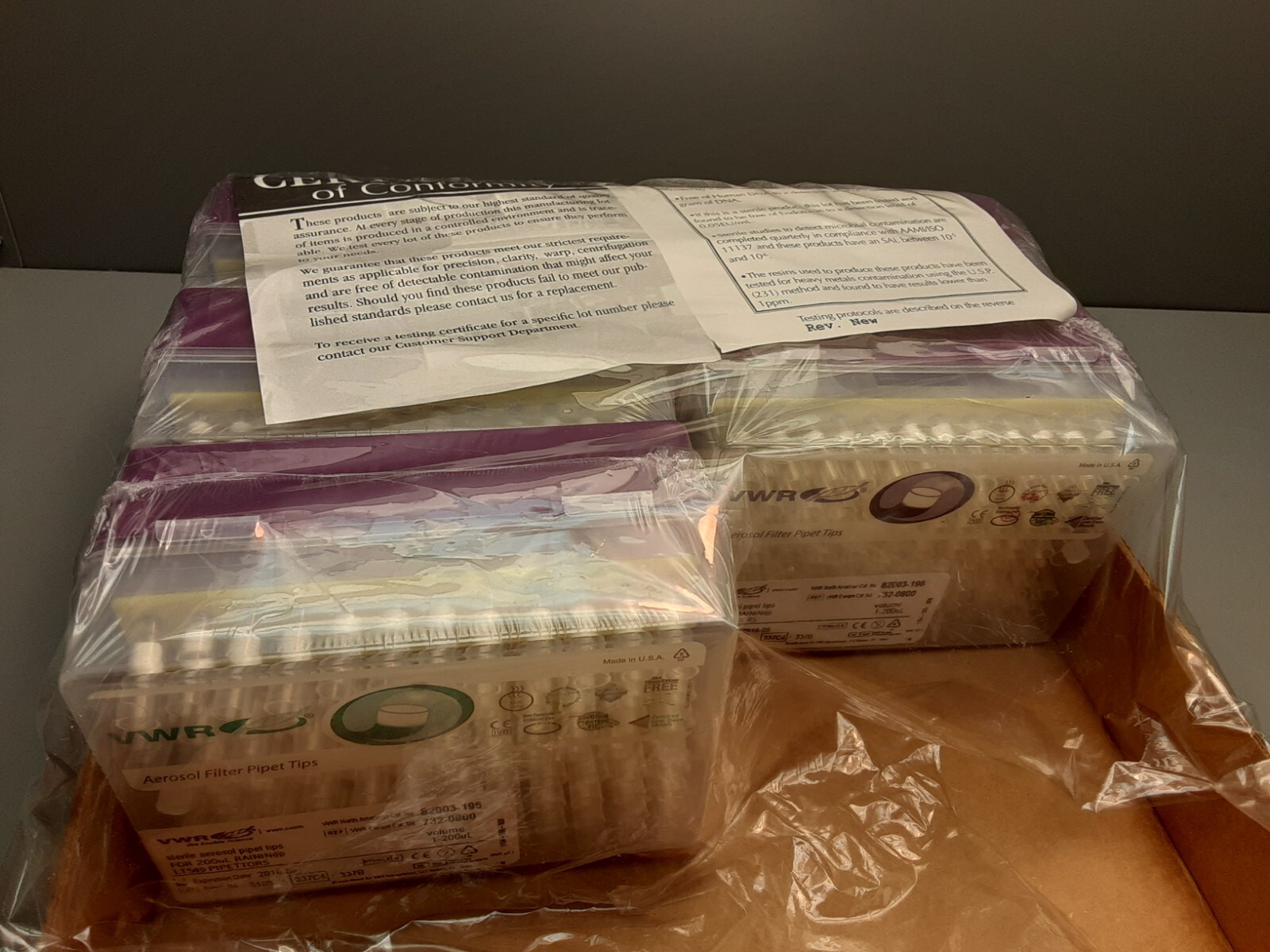 VWR (96) well PIPET TIPS 82003-196 1-200uL lot of (5) (1/2 case)