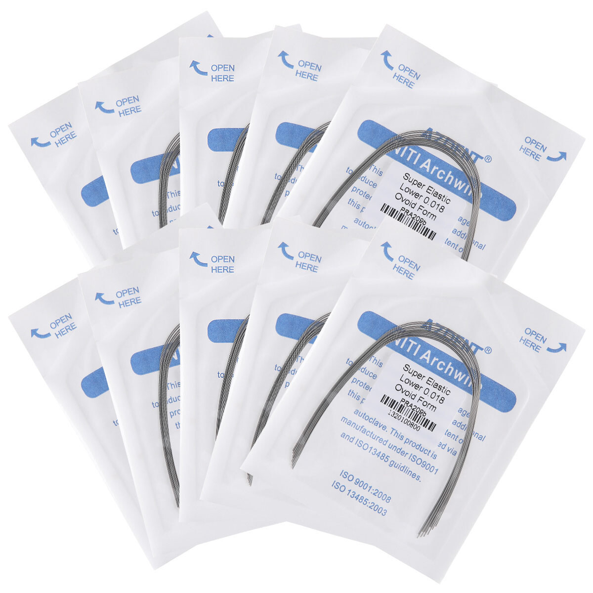AZDENT Dental Orthodontic Wires Super Elastic Niti Arch Wire Oval Form 10pcs/bag