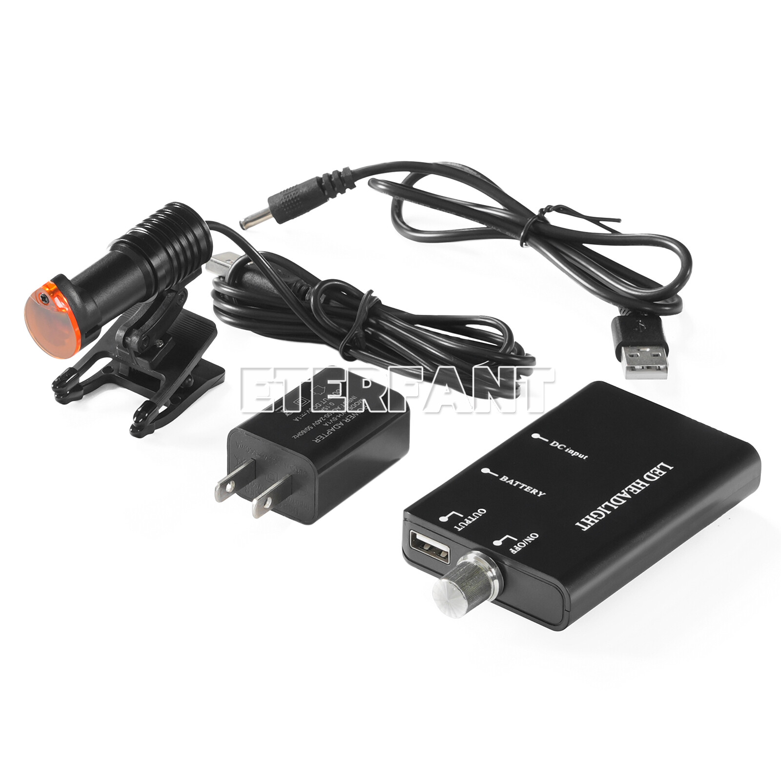ETERFANT Dental 5W LED Headlight Lamp Metal Clip W/Filter for Binocular Loupes