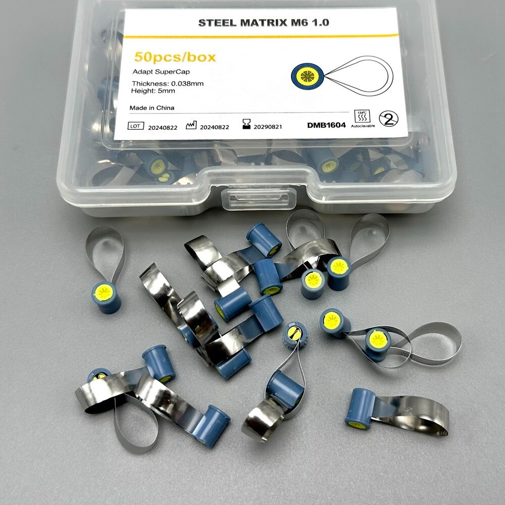 Dental Adapt SuperCap Steel Matrix M6 Matrices 50Pcs/Box Thickness 0.03/0.038mm