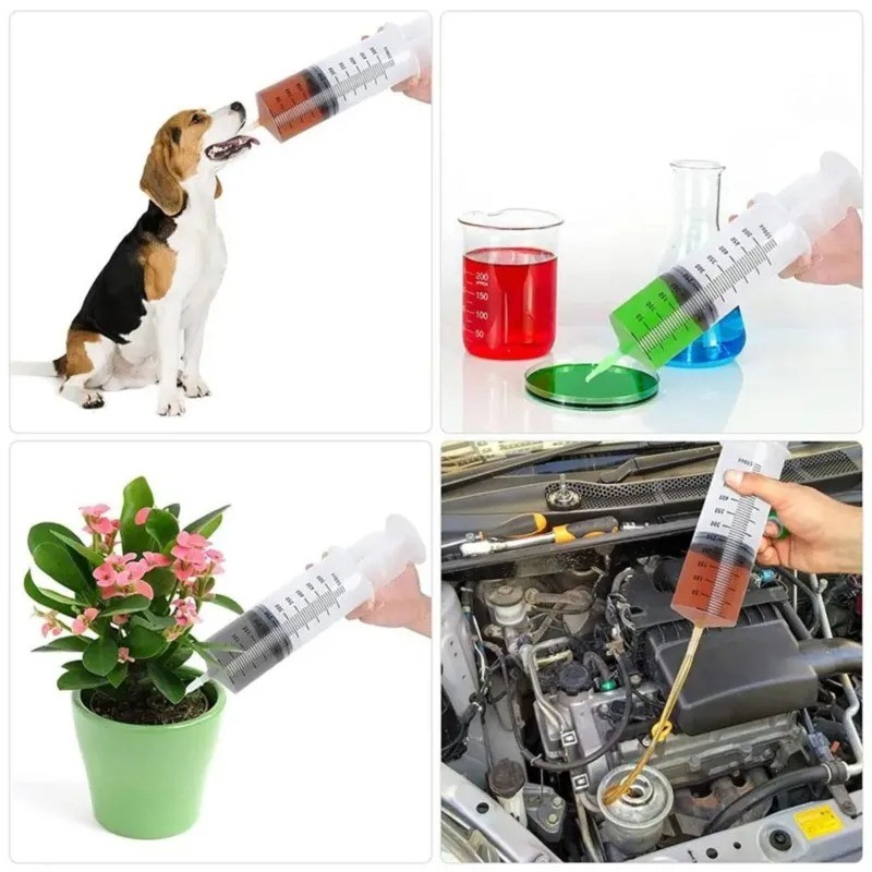 60-350ML Reusable Big Large Plastic Hydroponics Nutrient Measuring Syringe