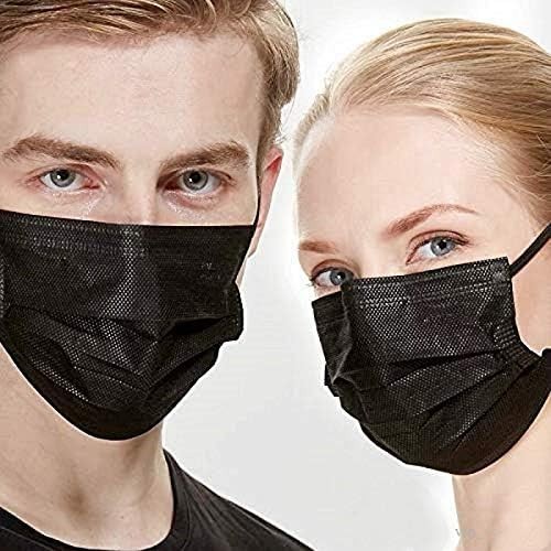 Face Mask 2000PCS Adult Black Disposable Masks 3-Layer Filter Protection
