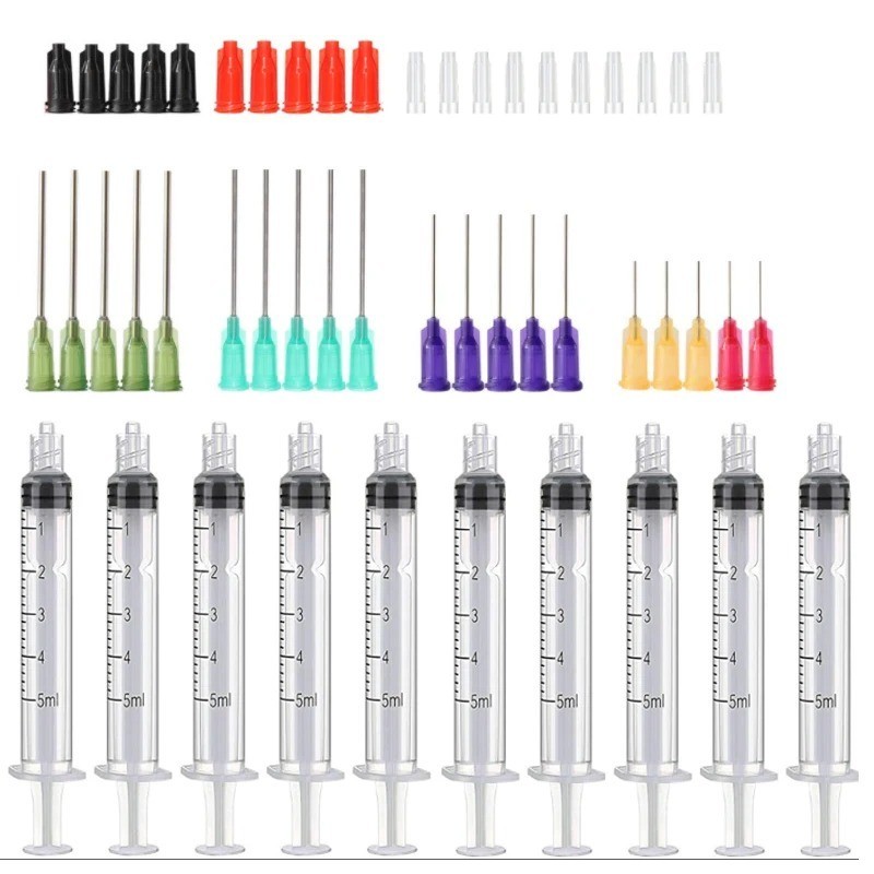 20-65Pack Syringes with 14ga-25ga Blunt Tip Needles With Syringe Caps and Needle