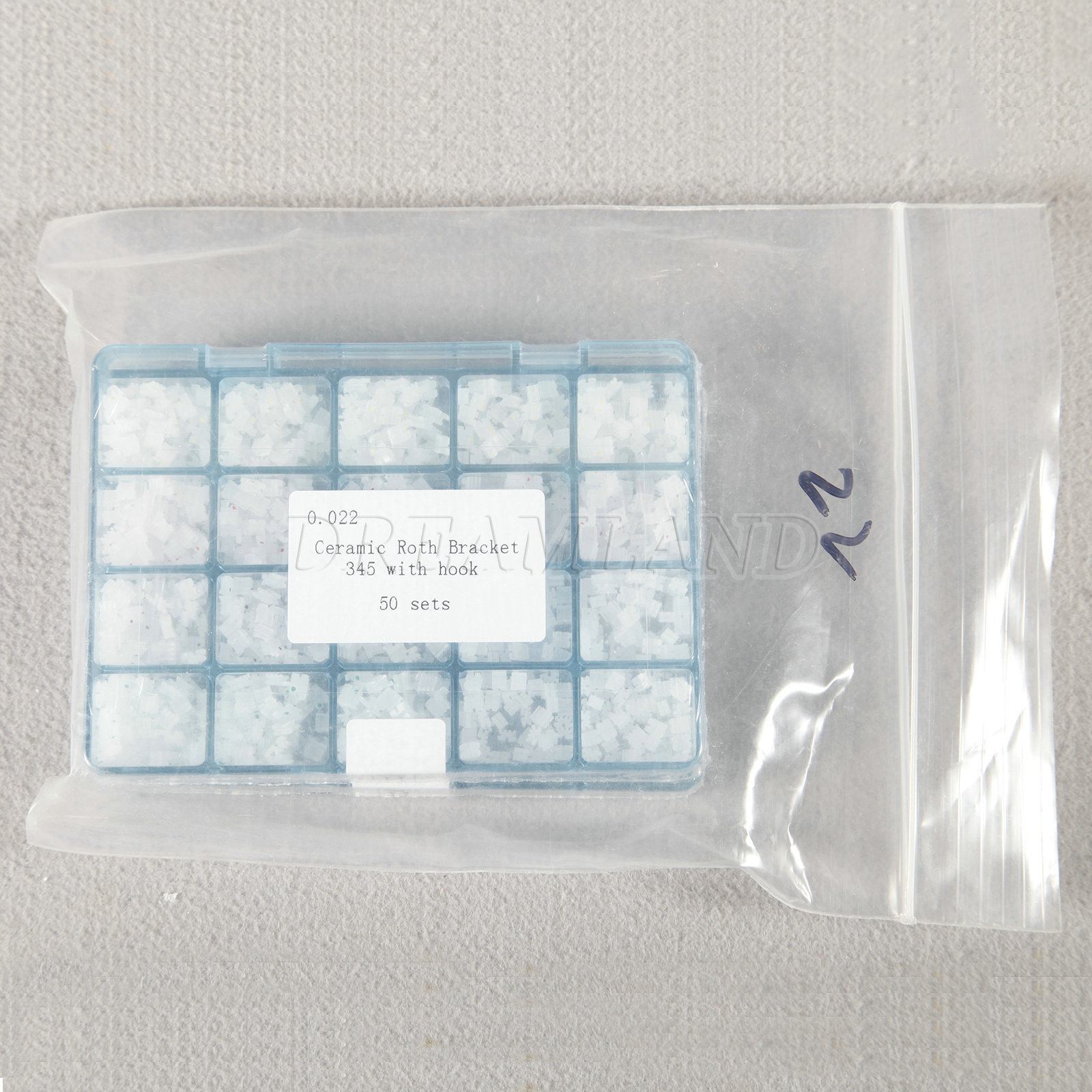 1000pcs/Pack Ceramic Braces Bracket 5*5 hooks 3 4 5 Orthodontic Roth.022 AQ-K