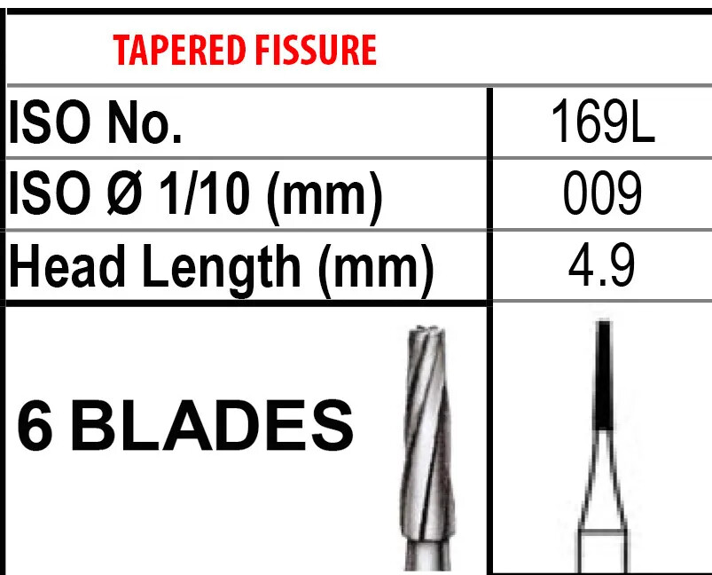 Beaver FG169L Carbide Burs FG 169L Bur #169L Friction Grip Made in Canada 100-10