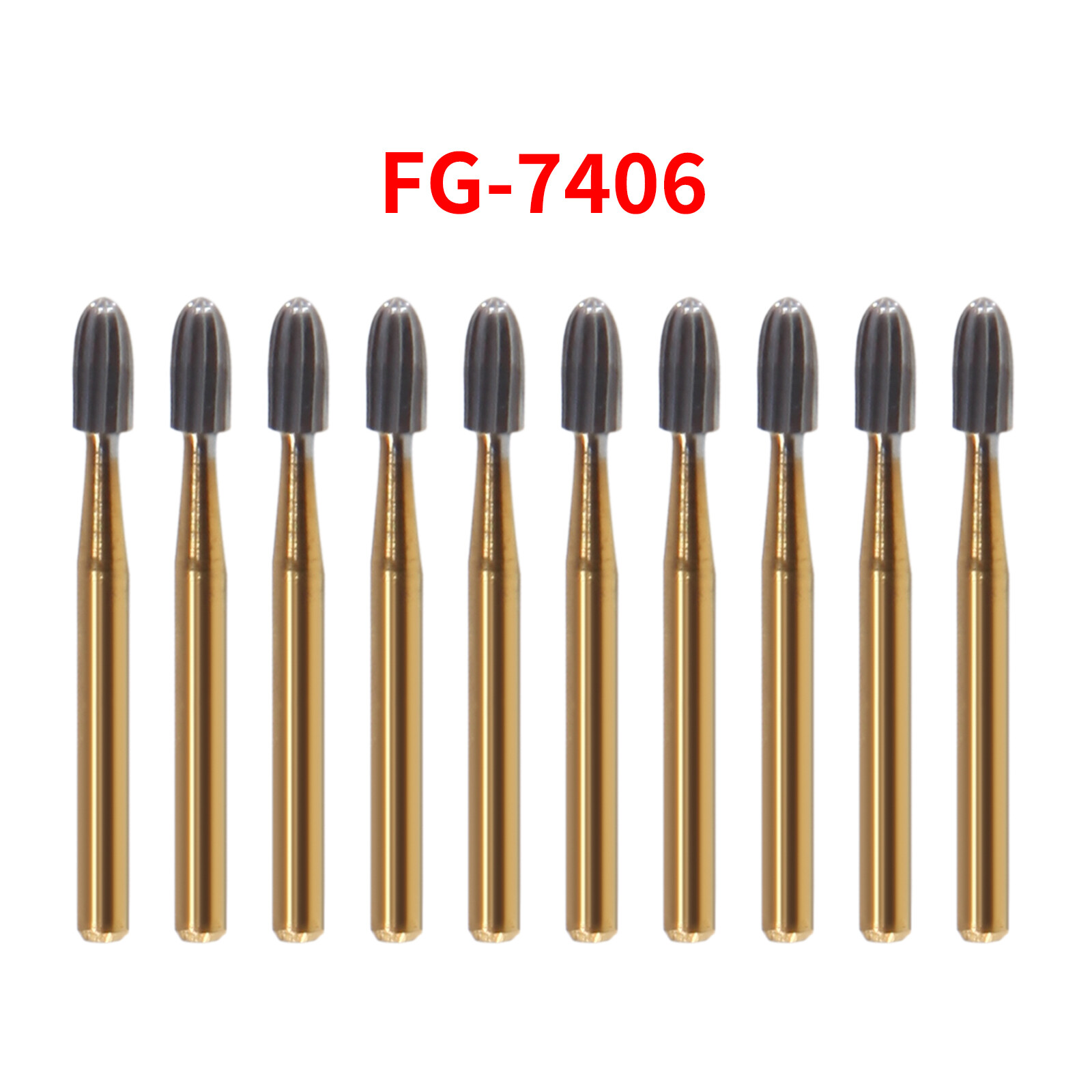 Dental Tungsten Carbide Bur Trimming &Finishing Egg Football FG7404/7406/7408 OR