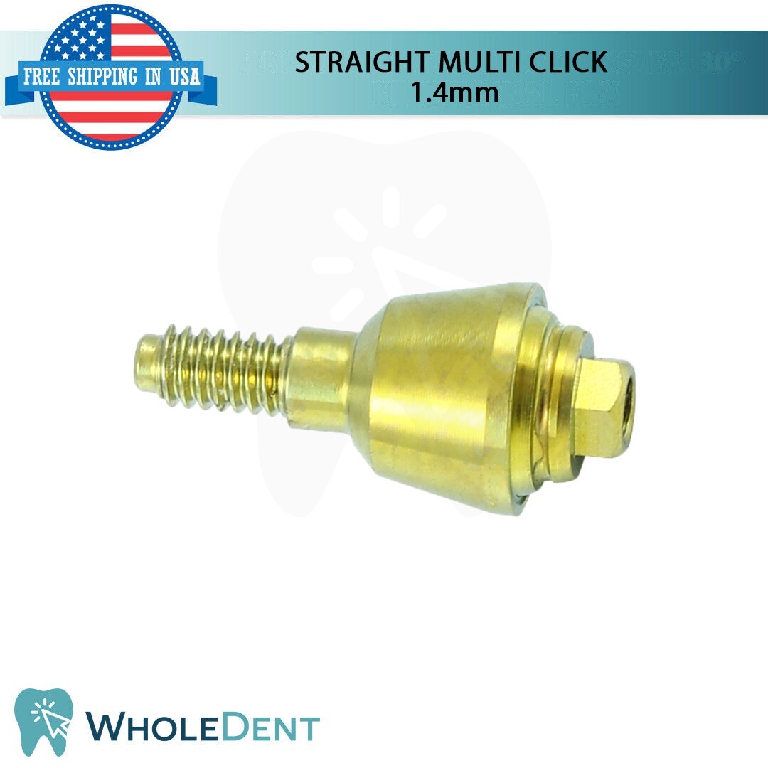 5X Straight Multi Unit 1.4mm Abutment Attachment Internal Hex 2.42mm Dental