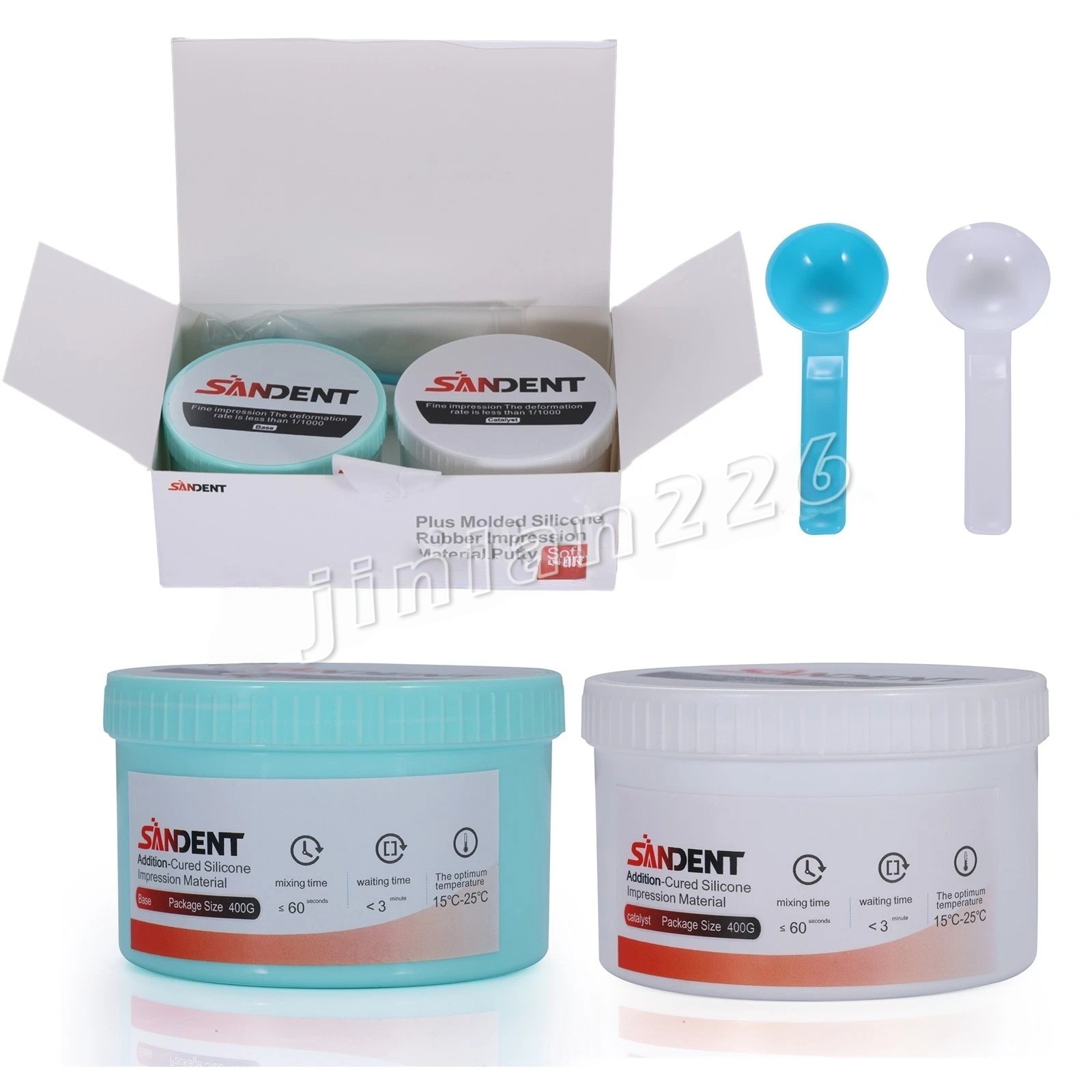 Dental Impression Putty Fast Set 800g VPS Putty (400g Base & 400g Catalyst) BOX