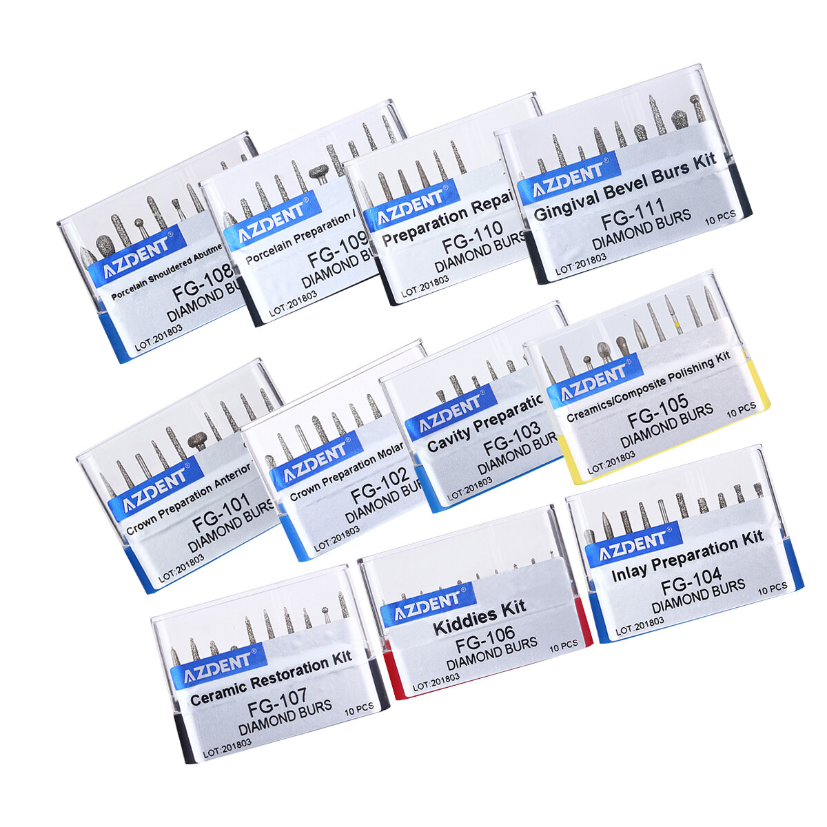 Dental Diamond Burs FG Composite/Polishing FG 101-117 For High Speed Handpiece