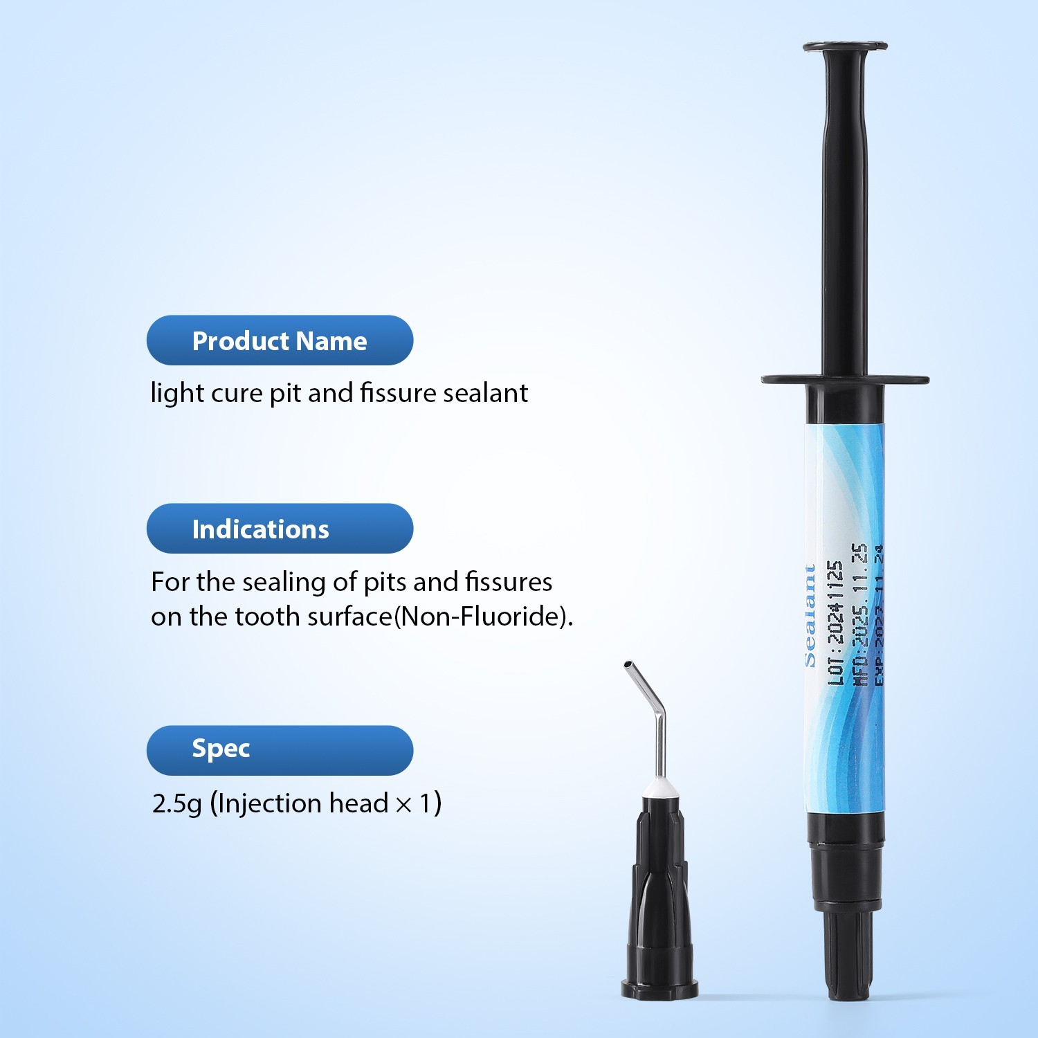 Dental Light Cure Pit Fissure Sealant Resin Fluoride Release for Kids and Adult