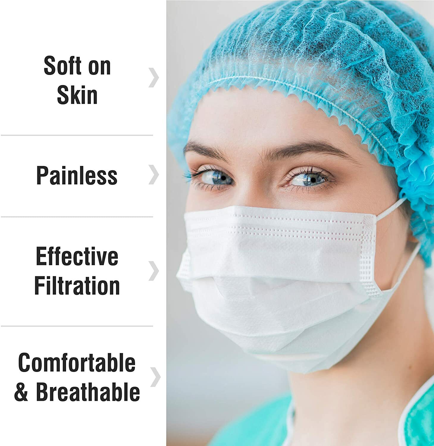 WeCare Disposable Face Mask, 3-Ply with Ear Loop (Individually Wrapped) 50 Pack