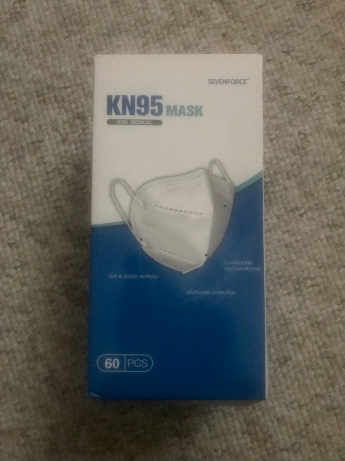 60 Pcs Box KN95 Protective MultiLayer Face Mask Disposable, 10pc/pack, Black