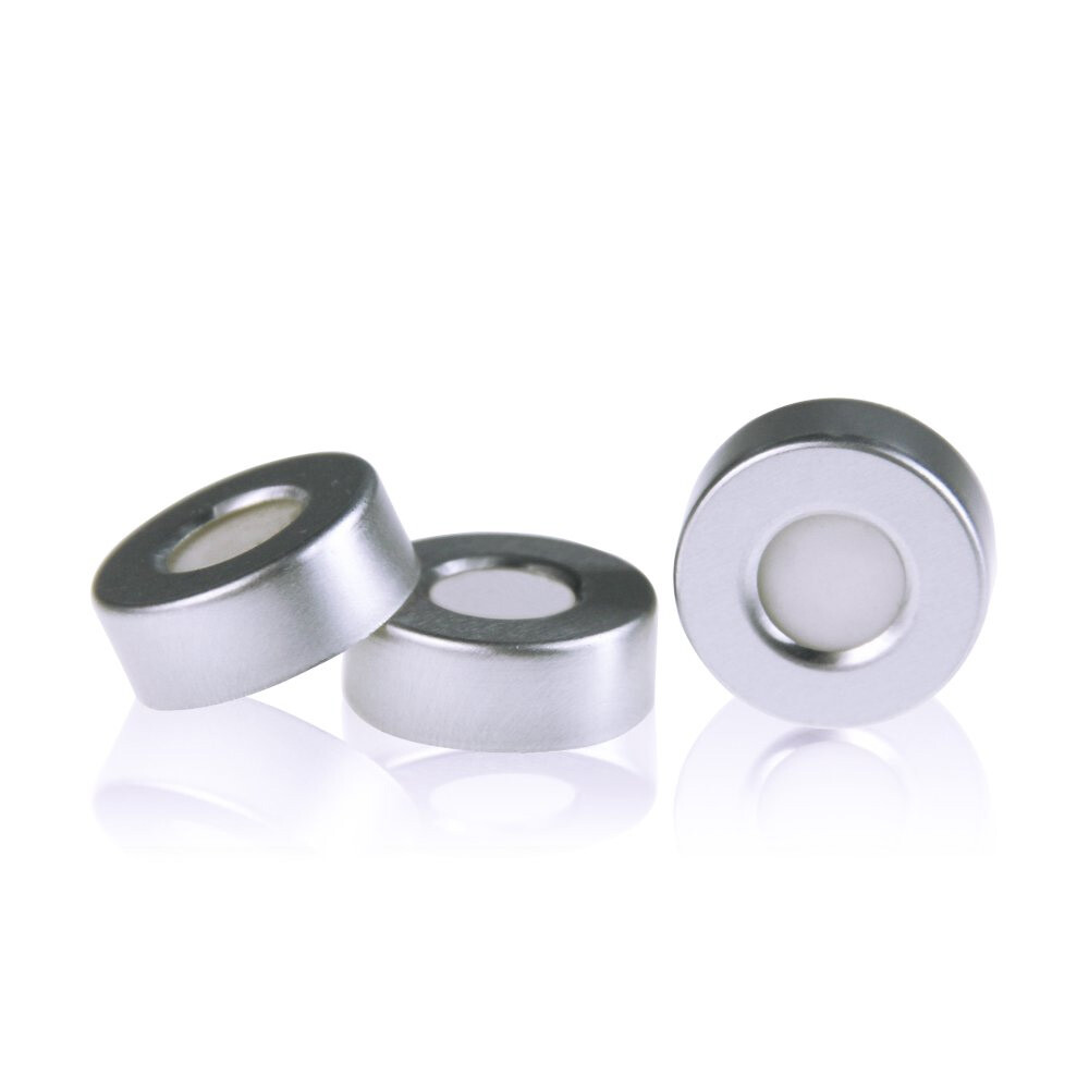 20mm Crimp Top Aluminum Cap+PTFE/Silicone Septa Fit 6mL/10mL/20mL Vials GC,HPLC