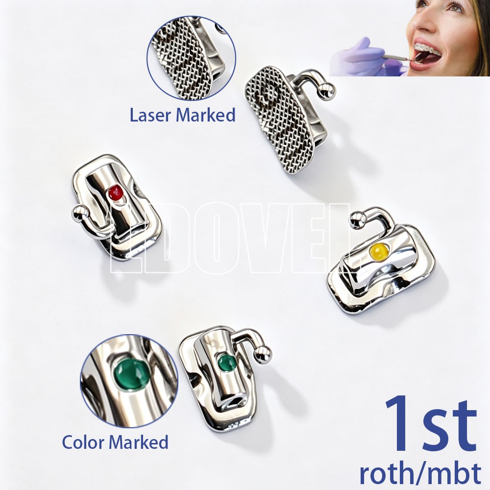 Dental Ortho Bondable Buccal Tube Roth MBT .022 1st/2nd Molar Laser Color Marked
