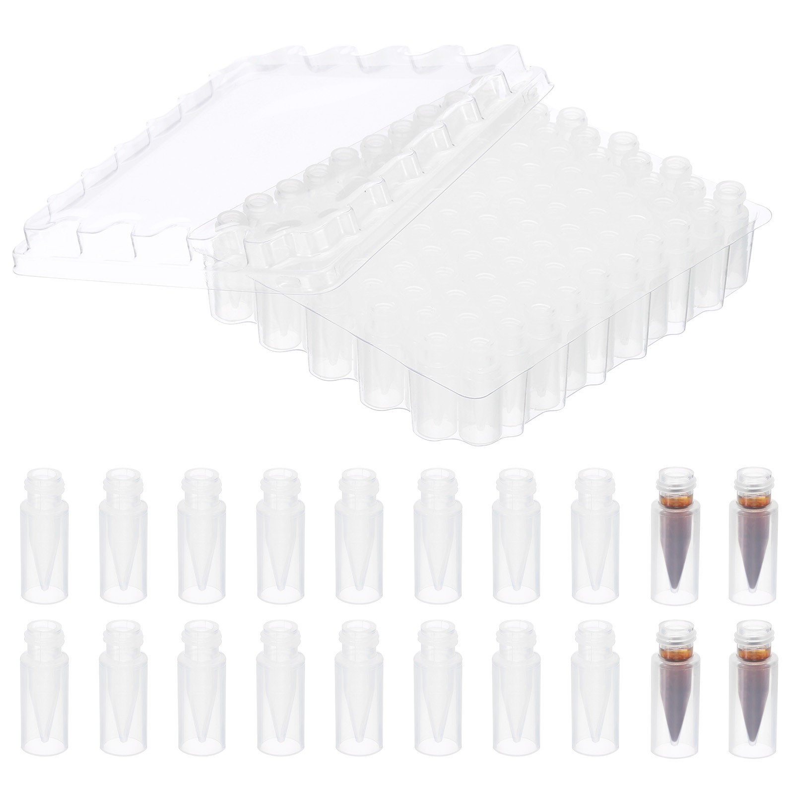 0.3ml Autosampler Vial, 100 Pack Polypropylene Screw Top Vials Lab Vials, Clear