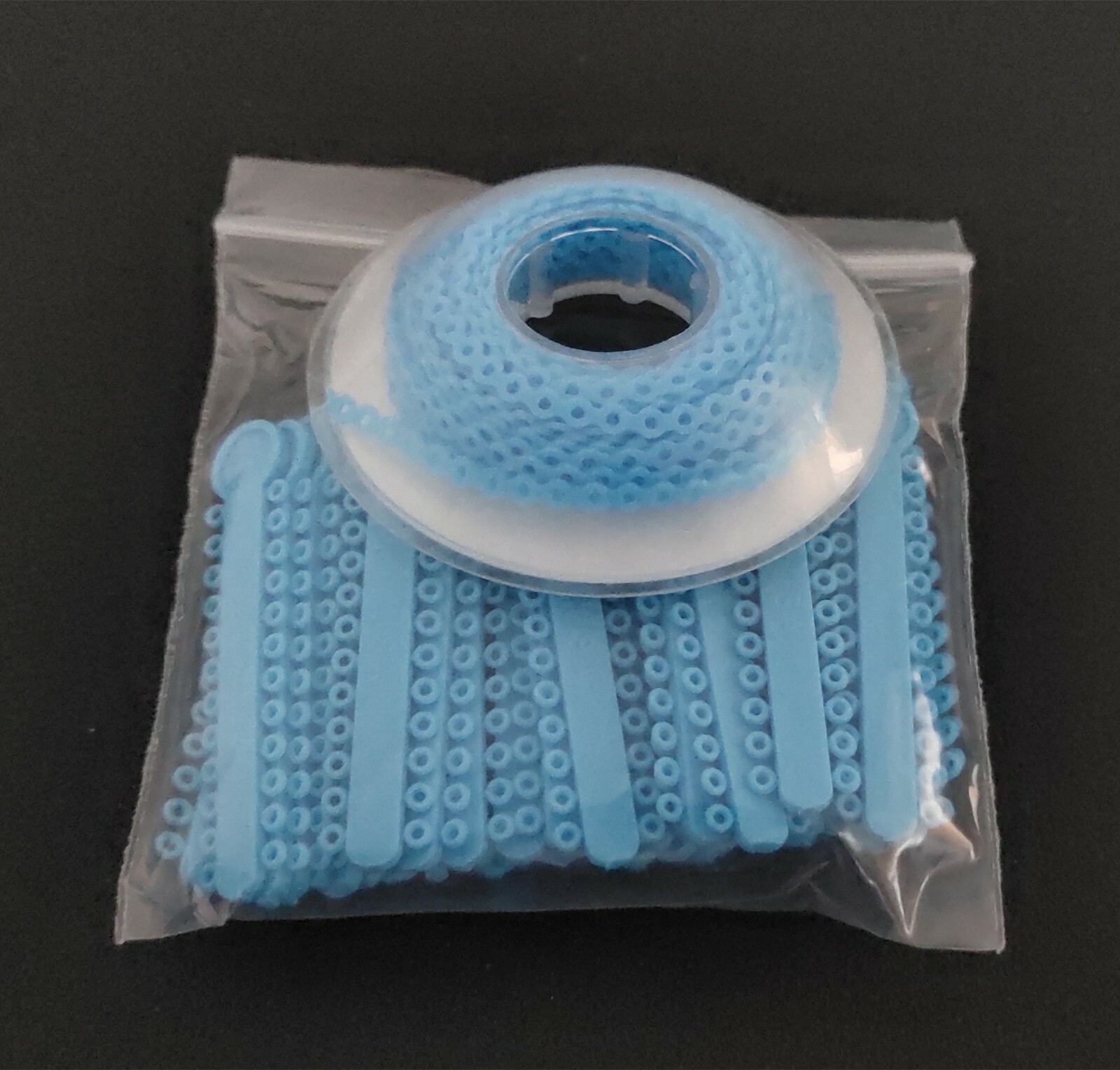 1 Pack Ligature Ties 1008Pcs &1 Pc Elastic Power Chain 15 Feet Short Light Blue