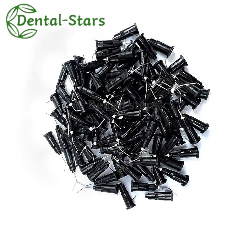 200Pcs Dental Irrigation Pre Bent Needle Tips For Flow Sealant Etchant Acid Tip