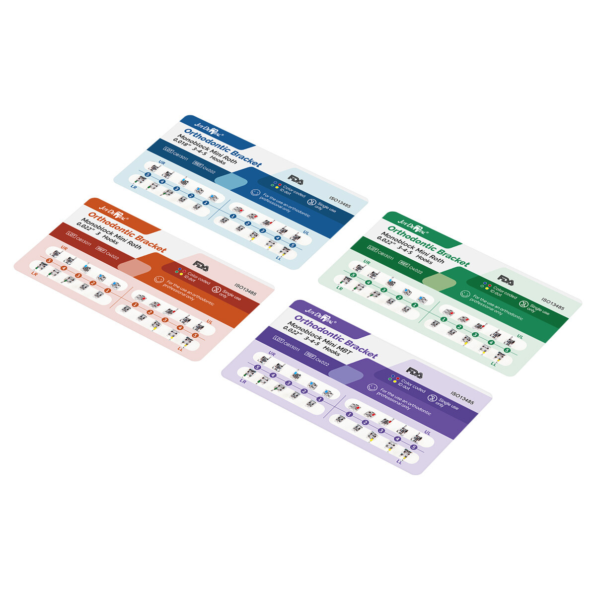 Dental Orthodontic Mono Brackets Mini Roth/MBT 0.022″/0.018″ 3/345Hook Metal