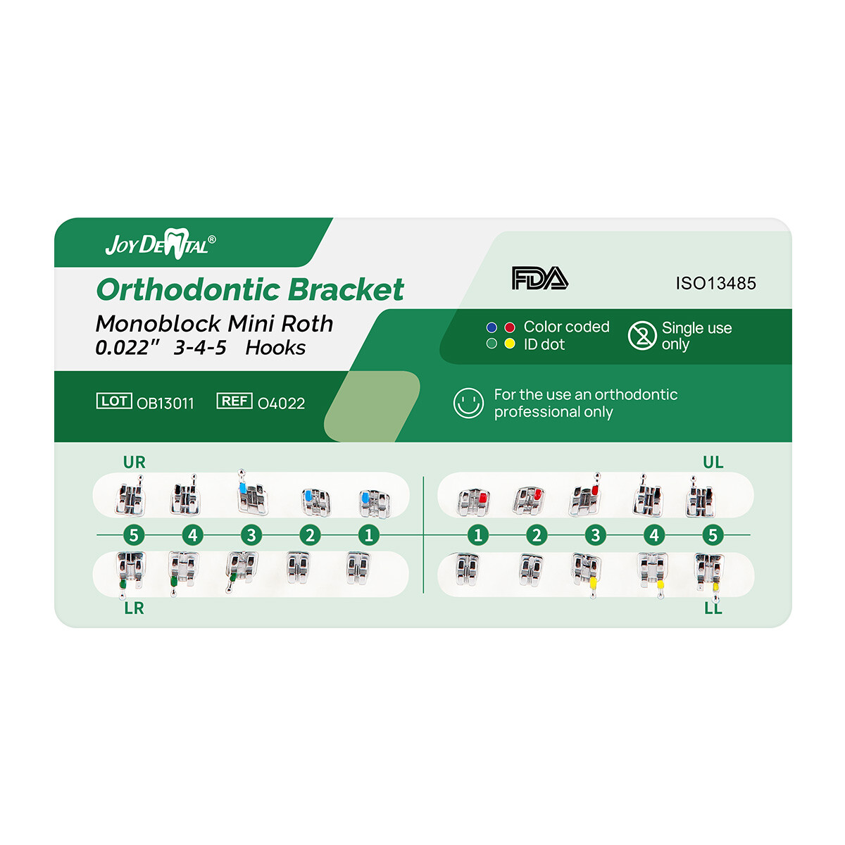 Dental Orthodontic Brackets Mini Roth/MBT 022 018 Hook 3/345 Monoblock/Mesh Base