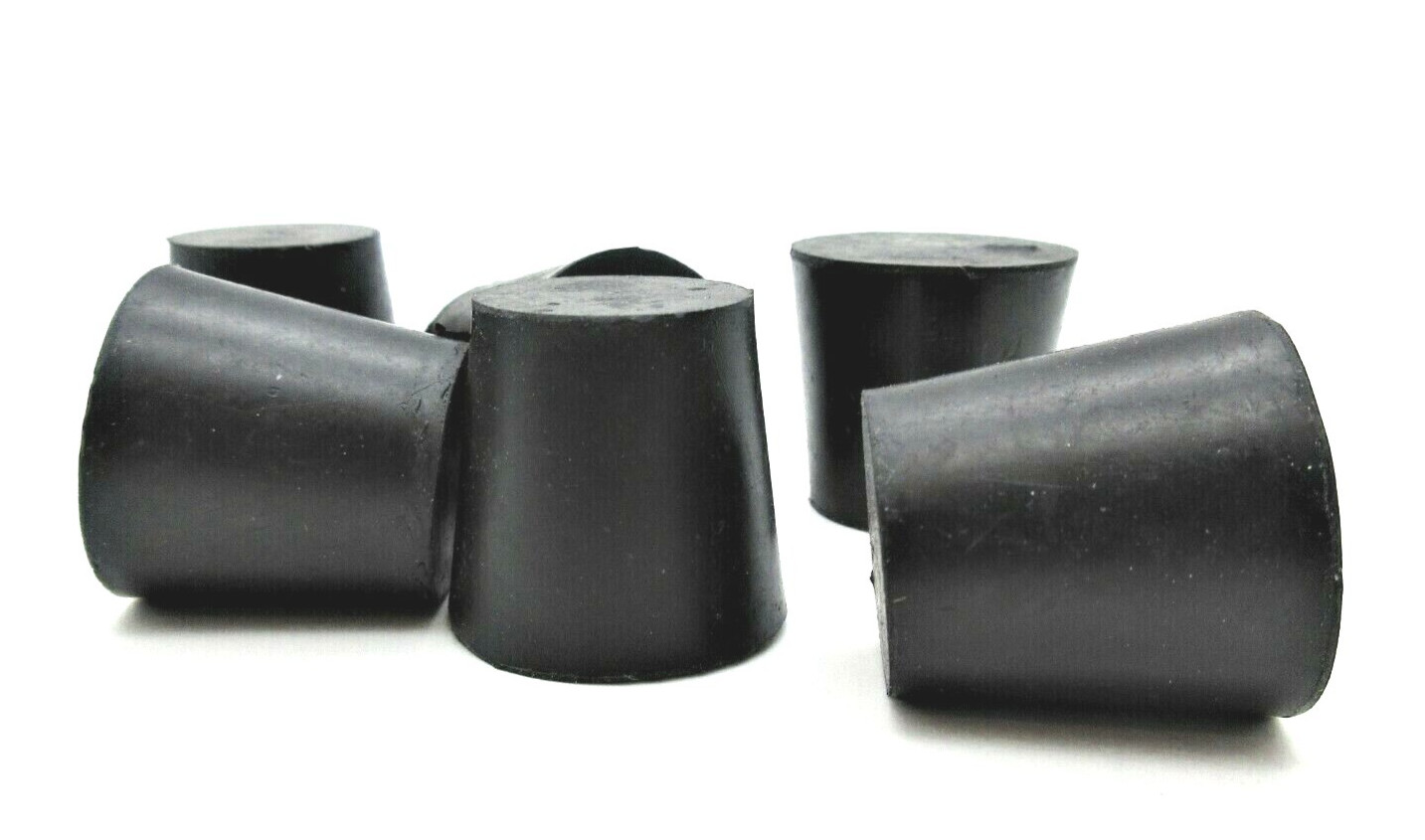 #5 Solid Rubber Stoppers Lab Tapered Plug Cork Fits 1″ ID Various Pack Sizes
