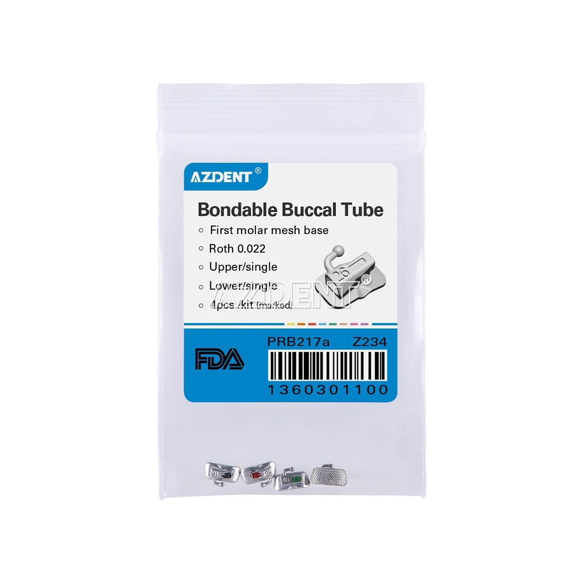 AZDental Orthodontic Lingual Buttons Traction Hook Round Mesh Base 10pcs/pack