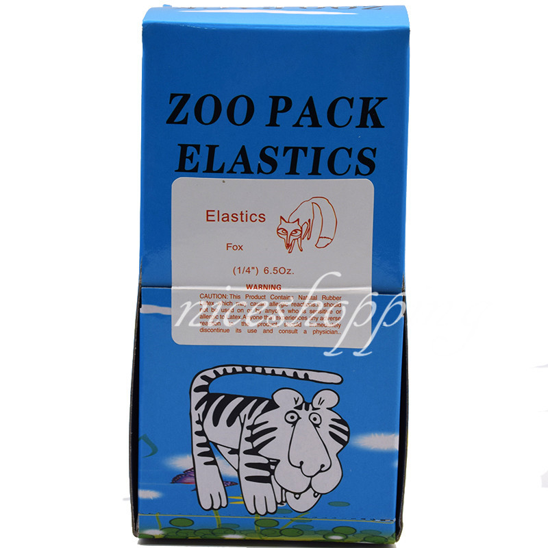 50 Packs Dental Orthodontic Elastic Rubber Bands 1/4” Fox 6.5 oz ZOO Fox