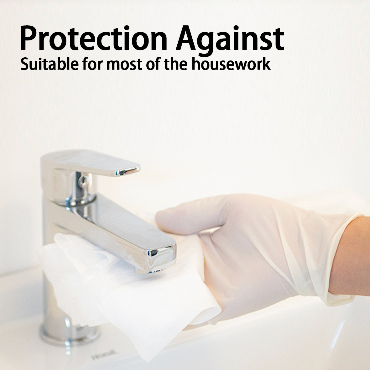 5mil White Latex Gloves, Disposable Powder-Free, Heavy Duty Food Safe Gloves