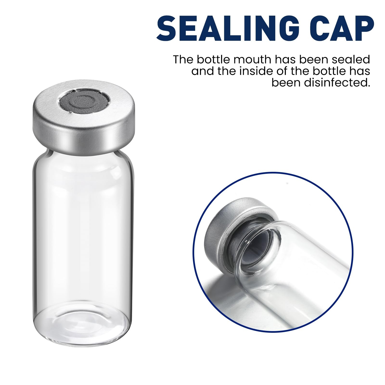 10ml Sterile Vials with Self Healing Injection Port and Sealing Cap, 10ML-20P