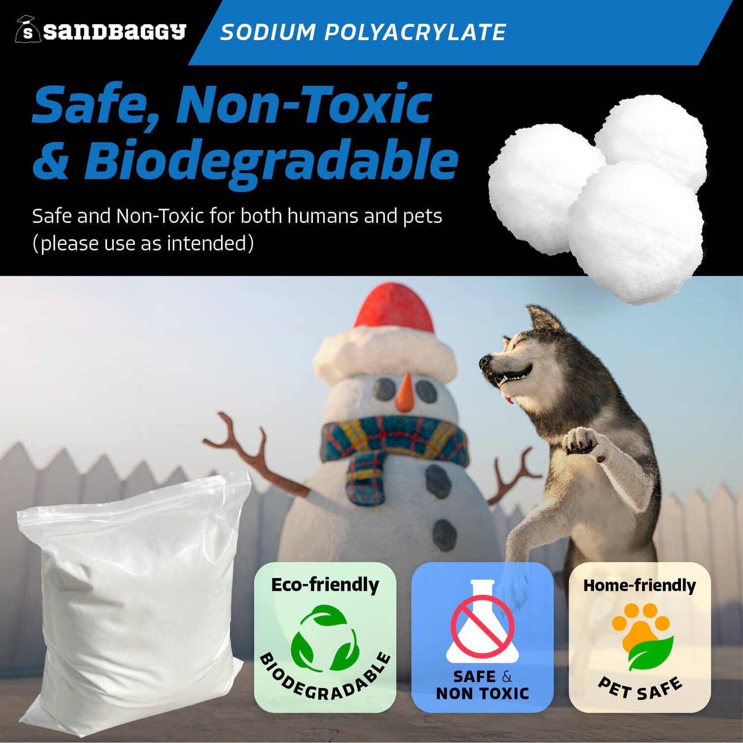 Sandbaggy Sodium Polyacrylate Crystals – Safe & Non Toxic – Made in the USA