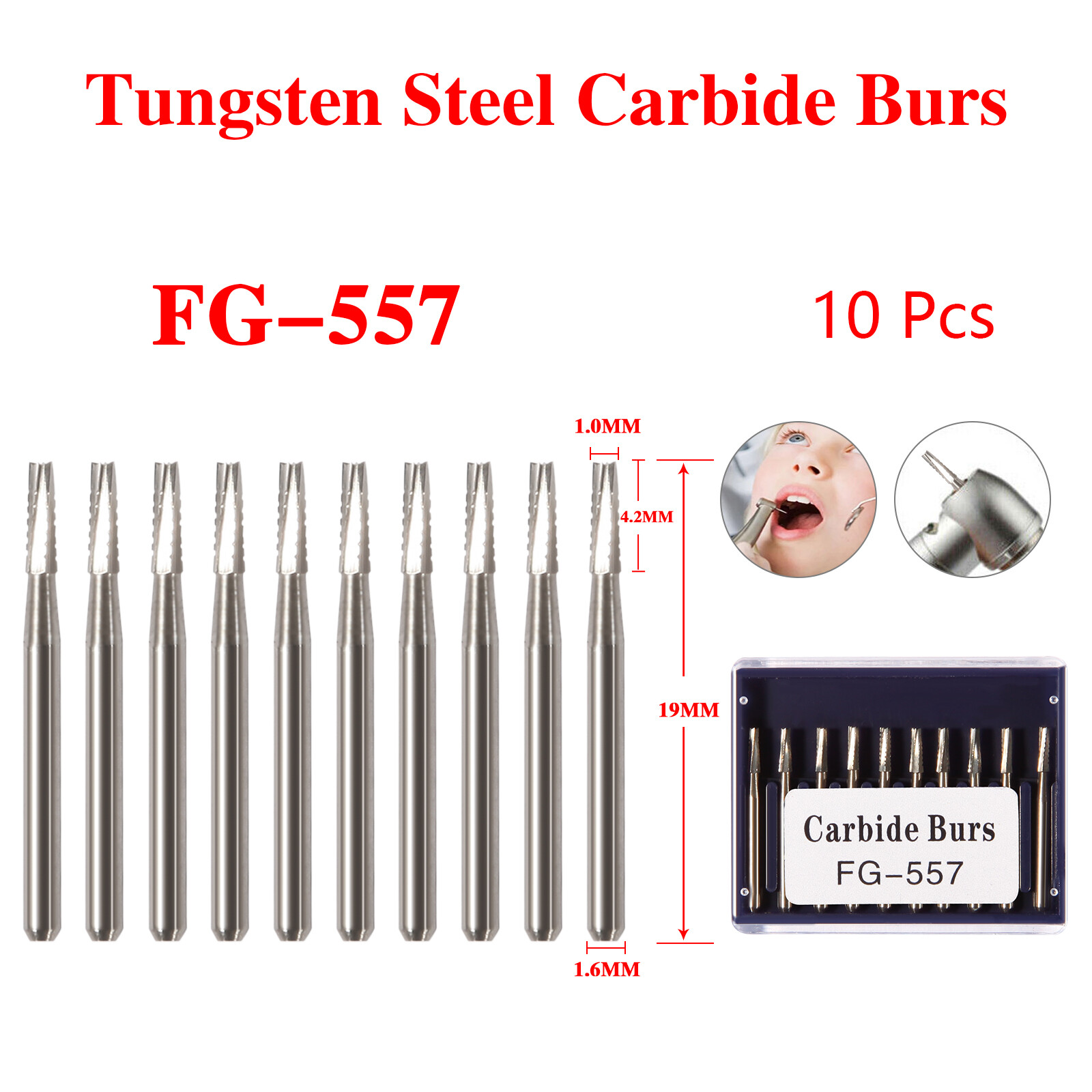 Dental FG Fresas de carburo de tungsteno Fit Alta Velocidad pieza de mano