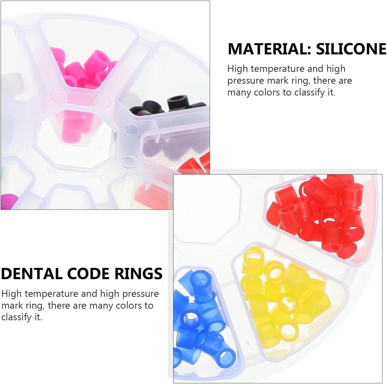 160pcs Dental Code Rings Autoclavable Silicone Instrument Identification Ring…