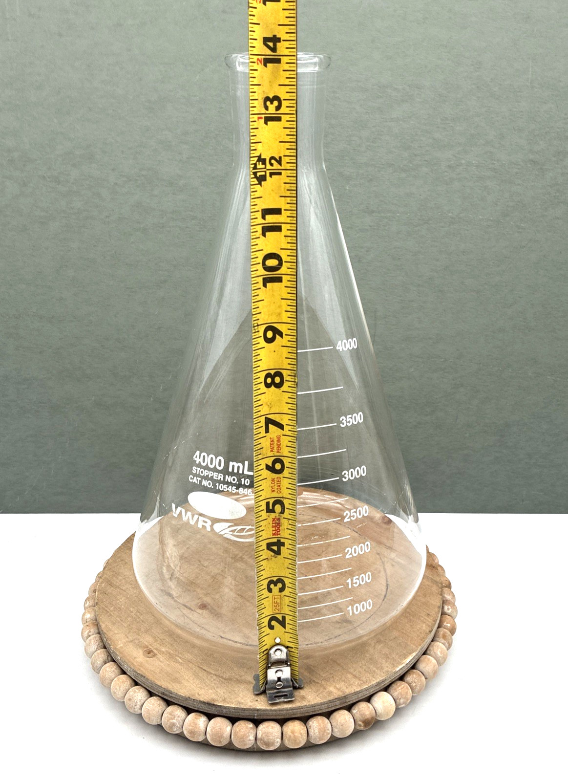 VWR 4000 mL CAT NO: 10545-846 Graduated Erlenmeyer Beaker, Heavy Wall