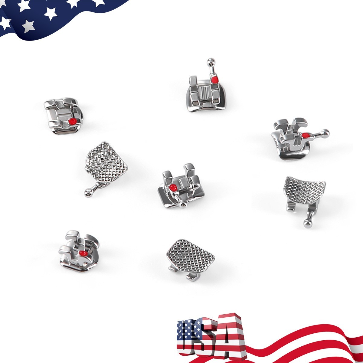 Dental Orthodontic Brackets Mesh Base Mini Roth MBT 022 018 Hooks Joydental