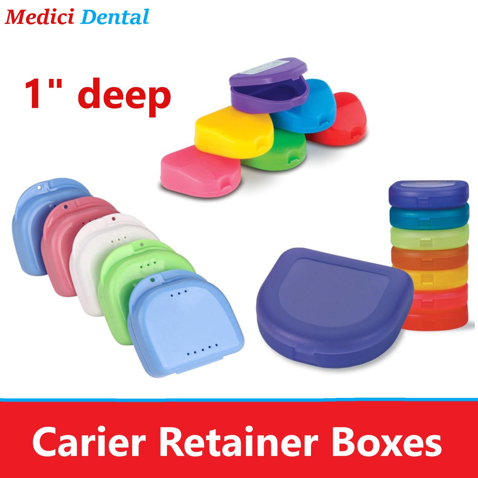 Dental Denture Box case carrier – Retainer Box – 1′ Dee Upto 100Pk Assorted HI