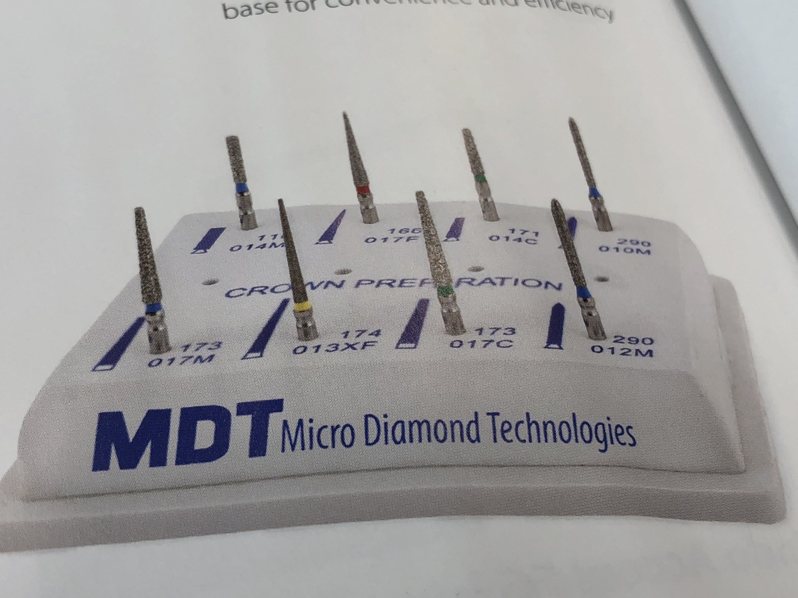 MDT Dental 1xCrown Preparation Kit#1 8xFG Diamond Burs & autoclavable