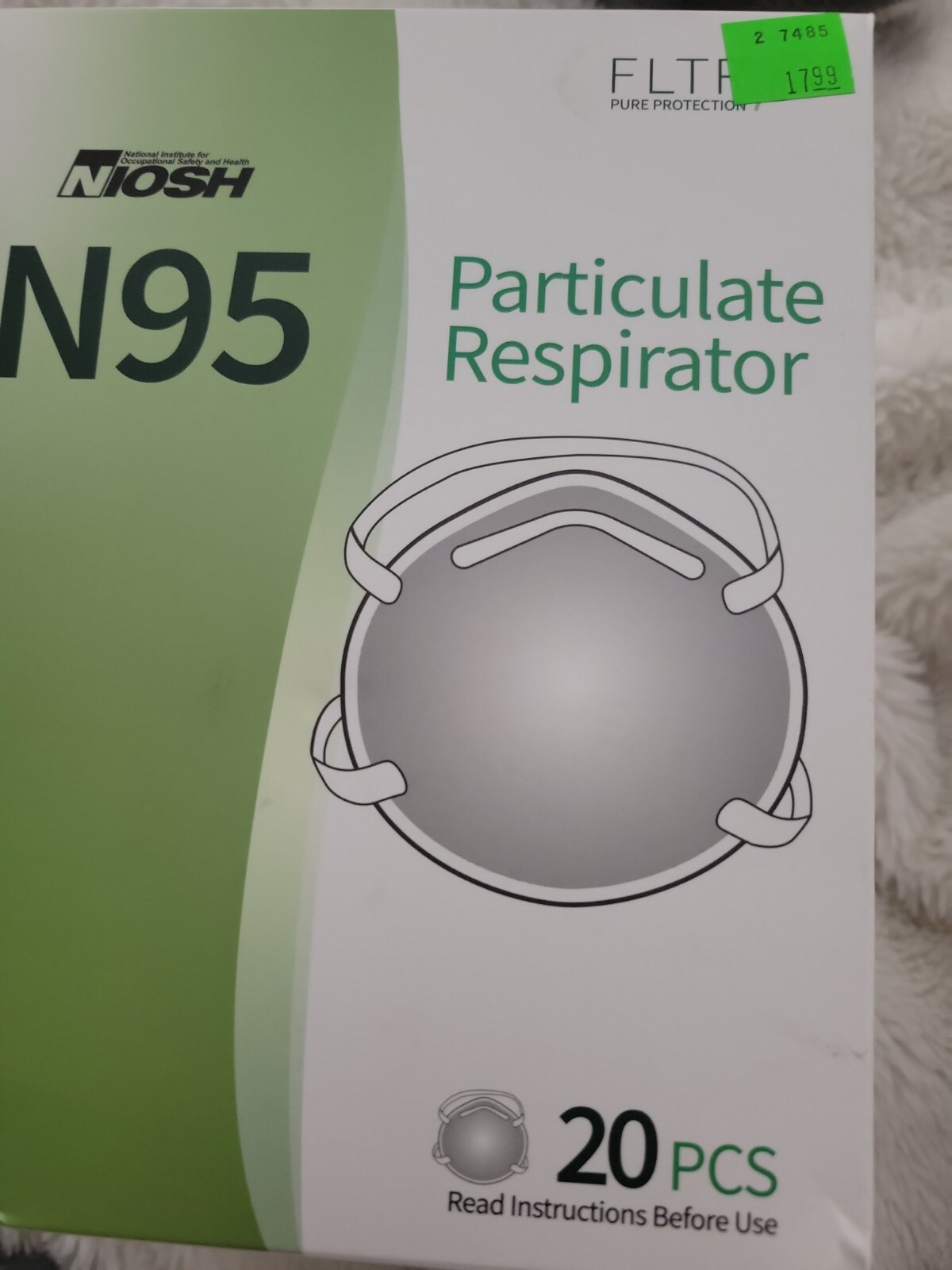 FLTR Pure Protection NIOSH N95 Particulate Respirators 20pk