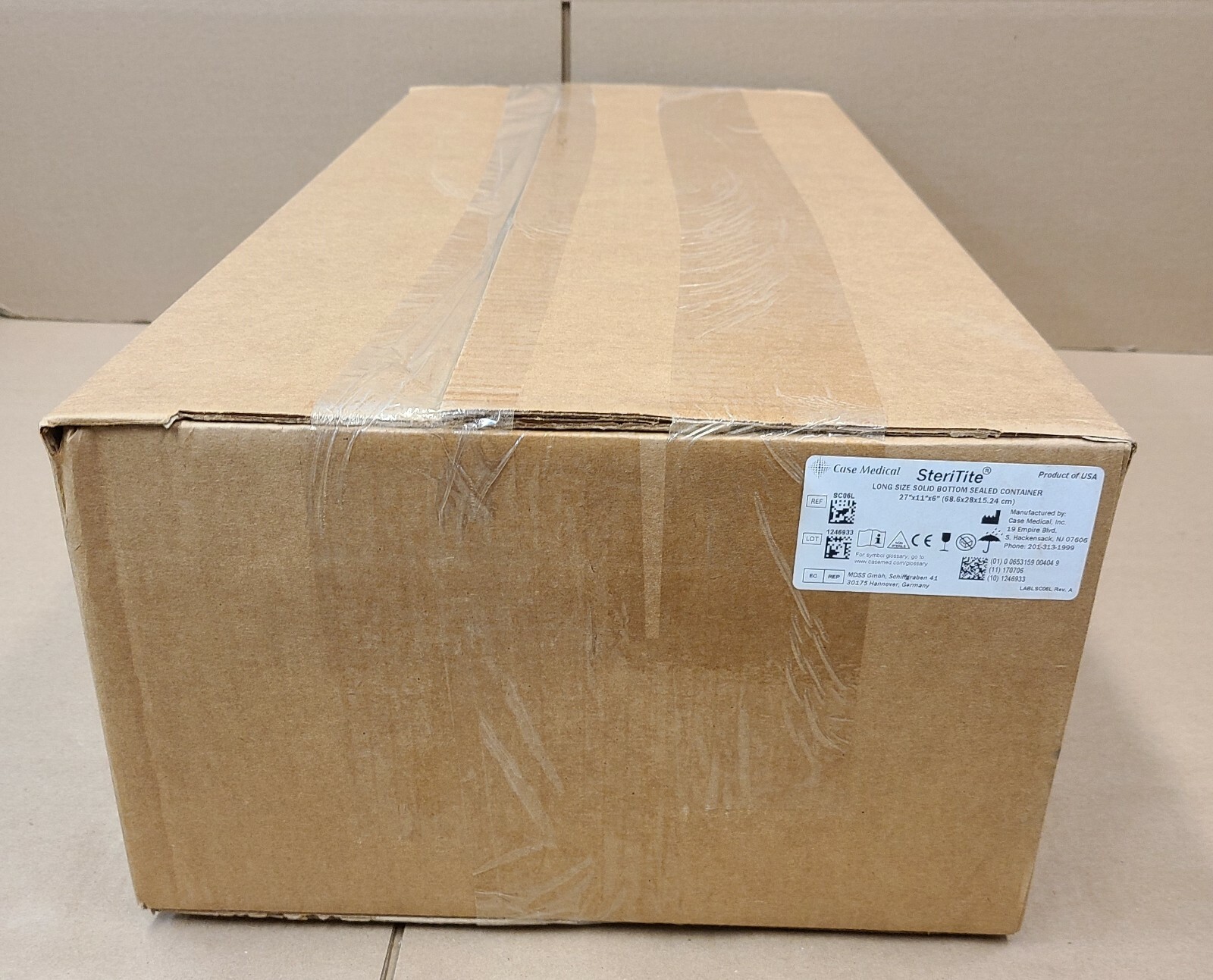 Case medical SteriTite Solid Bottom Sterilization Container +Lid 27x11x6 # SC06L